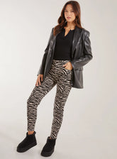Zebra Print Straight Jeans
