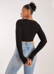 Hook and Eye Long Sleeve Top