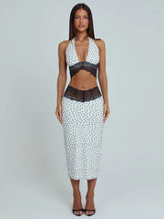 JAZARA MIDI SKIRT BLACK POLKA DOT
