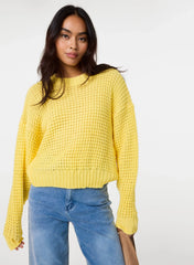 Waffle Knit Crop Jumper