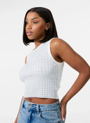 Diamante Ribbed Vest