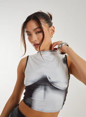 Graphic Silhouette Crop Top