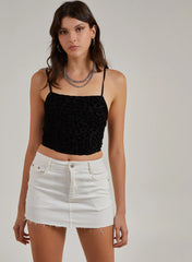 Animal Flocked Corset Top