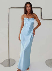 Fireproof Halter Maxi Dress Baby Blue