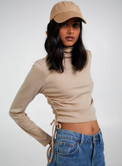 Ruched Crop Ribbed Top