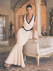 Keila Lace Trim Maxi Dress Cream / Black