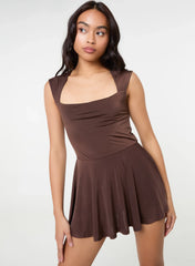 Slinky Open Back Mini Flippy Playsuit