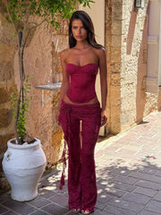 SUMMEI CORSET TOP BURGUNDY