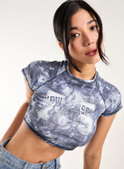 Tie Dye Graphic Ribbed T-shirt