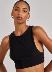 Sleeveless Slinky Crop Top