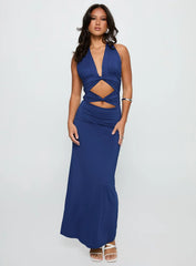 Labour Of Love Halter Maxi Dress Cobalt