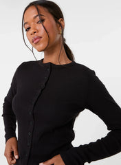 Ribbed Button Front Top