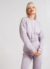 Quilted Cropped Sweatshirt