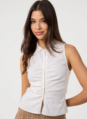 Double Zip Sleeveless Top