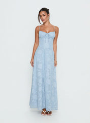 Members Only Maxi Dress Blue Burnout