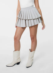 Pleated Asym Mini Skirt
