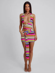 APRIL MINI DRESS MULTI STRIPE