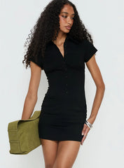 Venecia Corset Shirt Mini Dress Black