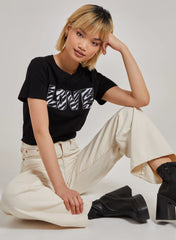 Zebra Print Love Slogan T-Shirt