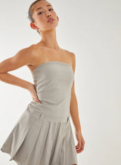 Strapless Pleated Mini Dress