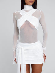 OLYRA MINI DRESS WHITE
