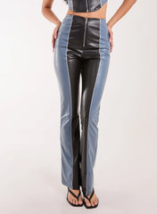 PU Flared Trousers