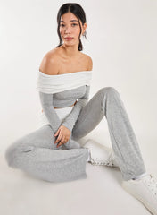 Two Tone Bardot Top