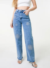 High Waist Glitter Jeans