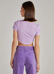 Cropped Ribbed Band Tee
