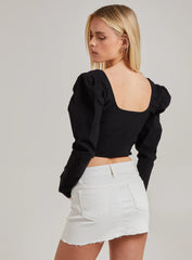 Bengaline Long Sleeve Corset Top