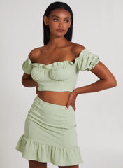 Frill Detail Milkmaid Top