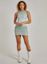 Halter Neck Ombre Mini Dress