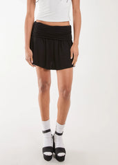 Double Fold Over Mini Skirt