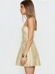 Cross Your Heart Strapless Mini Dress Lemon
