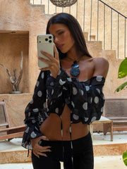REVI TOP BLACK POLKA DOT