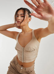 Eyelet Detail Corset Crop Top