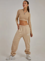 Chunky Brushed Rib Zip Up Top