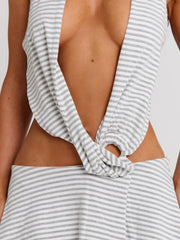 ESTHAE MINI DRESS GREY STRIPE