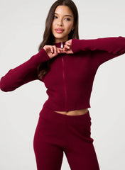 Zip Up Ribbed Set