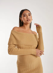 Bardot Ribbed Knit Maxi Dress