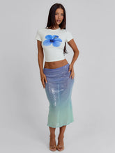 GINGER MIDI SKIRT BLUE