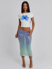 GINGER MIDI SKIRT BLUE