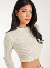 Brushed Long Sleeve Cardigan