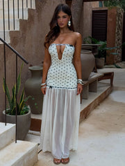 GIANA MAXI DRESS CREAM POLKA DOT