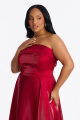Natasha Strapless Organza Midi Dress
