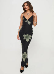 Stardrop Maxi Dress Black Floral