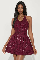 Mackenzie Rhinestone Trim Tweed Mini Dress