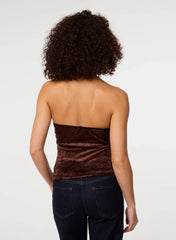 Soft Shimmer Velvet Texture Bra Cup Top