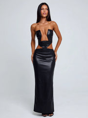 MILARAE MIDI DRESS BLACK