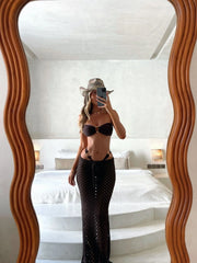 HARLOW MAXI SKIRT CHOCOLATE